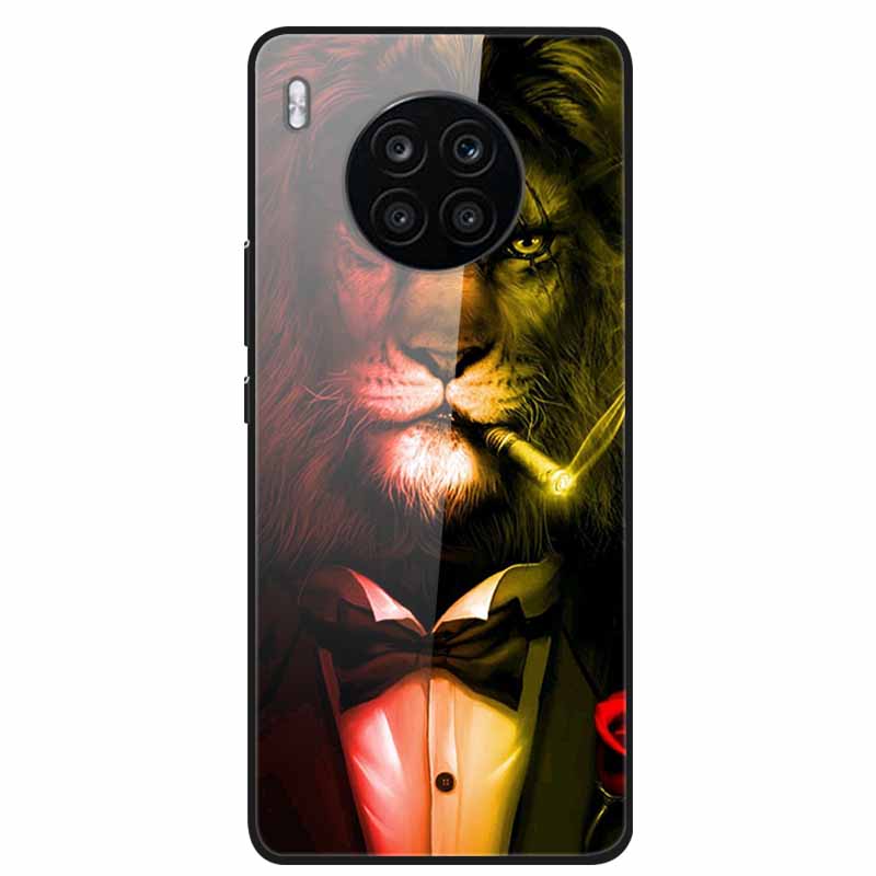 Tempered Glass Cases For Honor 50 Lite Covers Protective Fashion Hard Back Cover for Huawei Honor 50 Lite Phone Cases 50Lite Bag