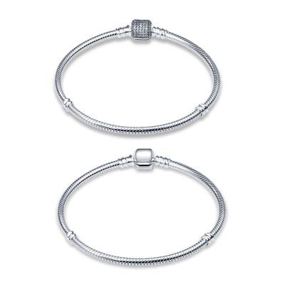 Neu in Original 925er Silber Schlangenarmband Passend für 3mm Original-Charms für Damen Herzarmbänder Schmuck Geschenke