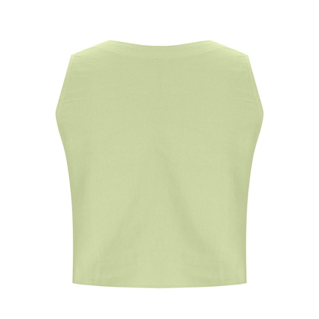 Women's Fashionable Oversized V-Neck Button-Up Tank Top Shirt Casual Blouse