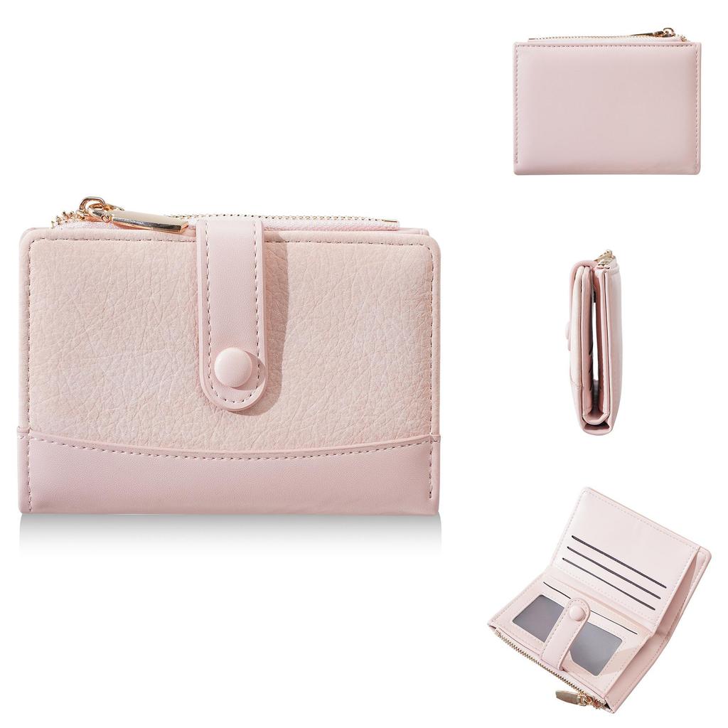 New Women's Zipper Bifold Wallet - Fashion PU Patchwork Coin Purse
