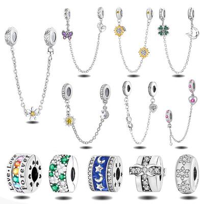 Copper Butterfly Four Leaf Clover Safety Chain Charms Beads Fit Diy Bracelet Necklace Making Gift Of Fine Jewelry