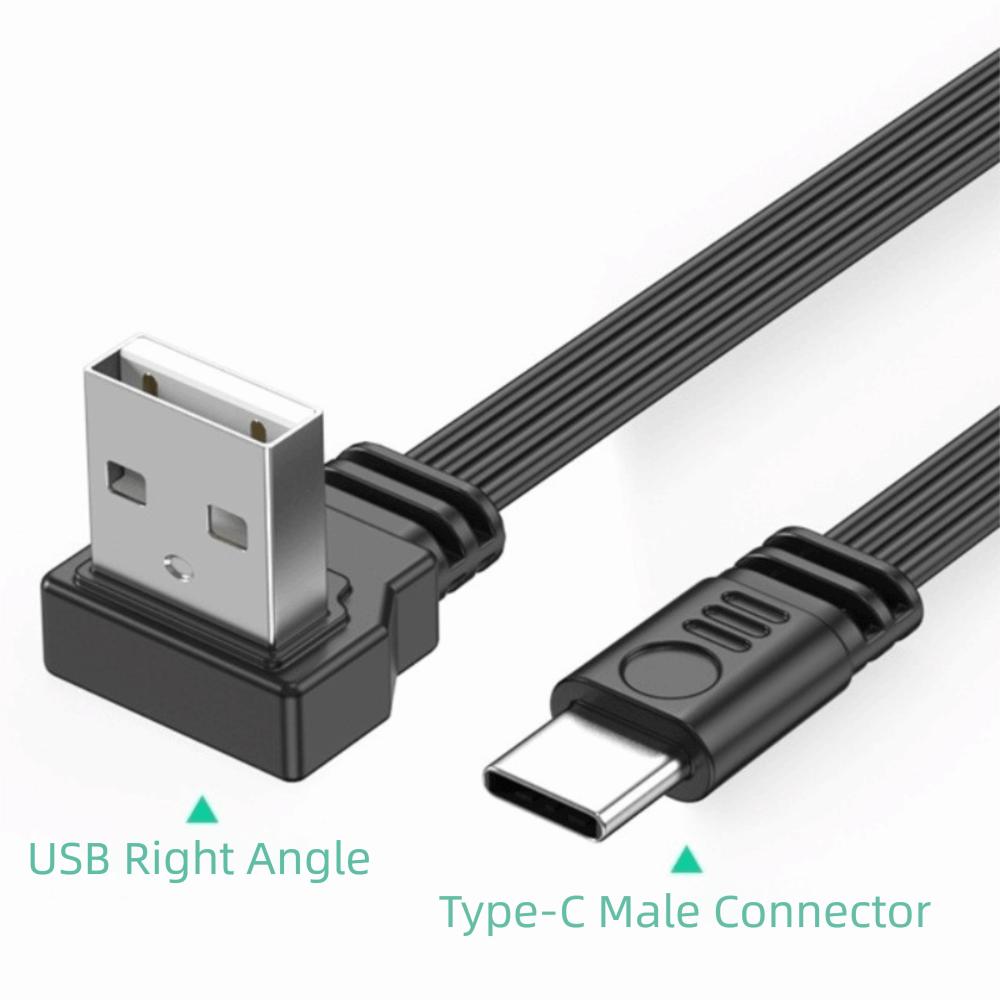 90 Degree Type C Data Cable Flat Flexible Mobile Game Cable USB C Charging Cable  Data Transfer