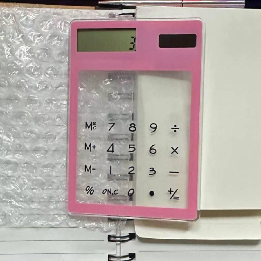 Solar-Powered Transparent Touch Screen Calculator with Custom Logo for Student and Business Gifts