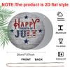 2D Flat, 1pc Round "Happy Fourth of July" Aluminum Hanging Sign, Patriotic USA Flag Star Letter Design, Rustic Wooden Background Metal Wall Decor
