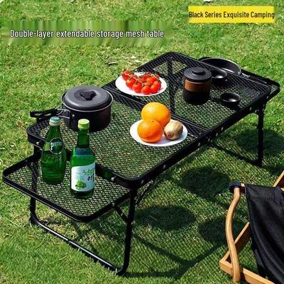 Portable Folding Mesh Camping Table for Outdoor Picnic or BBQ