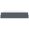 Bed Frame with Mattress 2 pcs Dark Grey Velvet