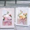 Transparent Window Gift Packing Bag with Handles Portable Flower Bag Birthday Party Wedding Christmas Valentine's Day Gift Bag