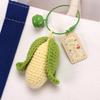 Handmade Knitted Corn, Tomato & Persimmon Keychain Pendant - Cute Ornament & Small Gift