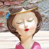 Cute Female Women Girl Head Statue Plant Container Bust Flower Pot Home Cactus Planter indoor e