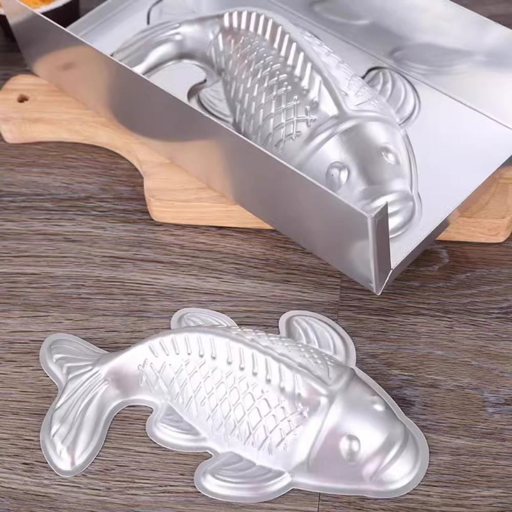 Nepřilnavá hliníková forma na rýžové koláčky ve tvaru ryby Tepelně odolná forma na pečení Formička na pudink Pudink