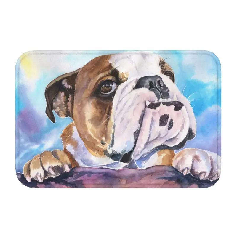 English Bulldog Doormat Non-Slip Bath Kitchen Mat Bedroom Balcony Door Floor Entrance Carpet Rug