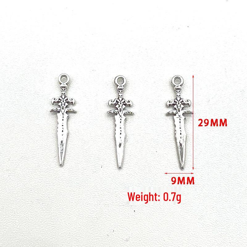 Retro Gothic Sword Dagger Pendant DIY Alloy Jewelry Accessory