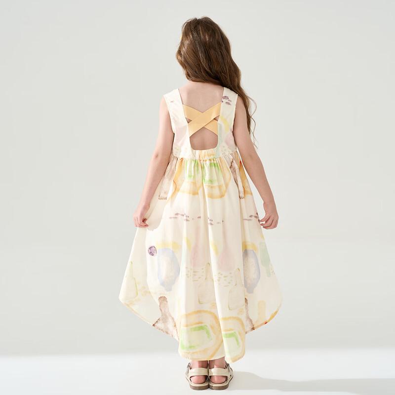 Mengtejiao Girls' Floral Sleeveless Summer Dress