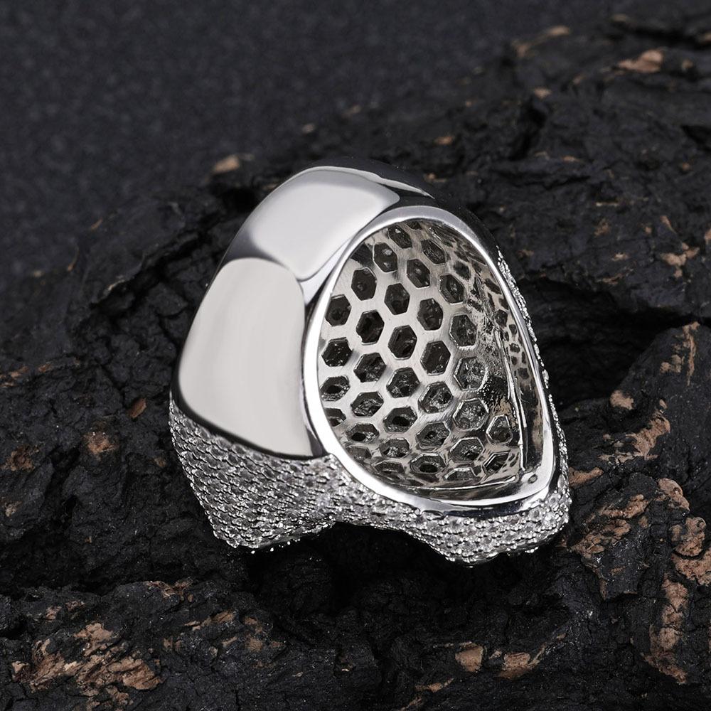 Hip Hop Hit Zircon Cross Ring, Personalized Accessory, Trendy Men's Ring