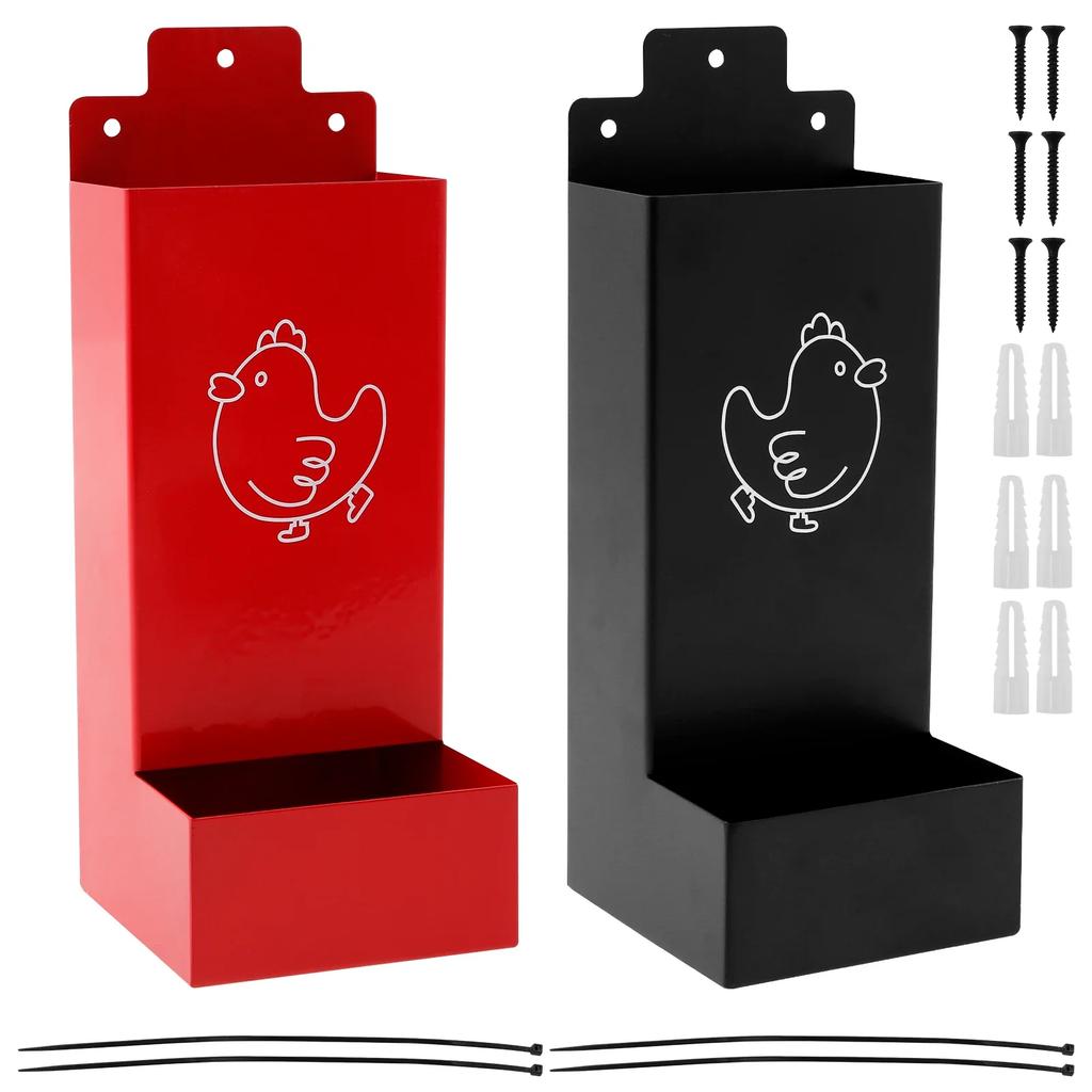 2 Pcs Hangable Chicken Feeder Oyster Shell Hen Feeder Large Capacity farm Poultry Food Grain Dispenser feeding watering supplies