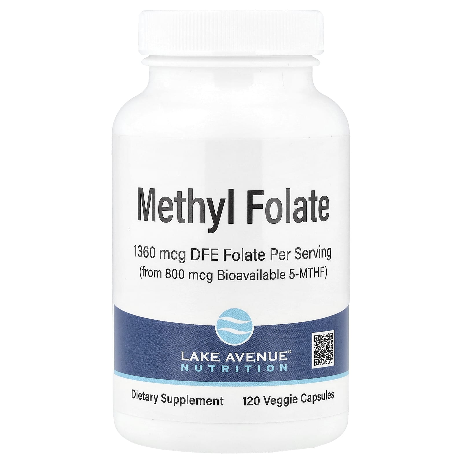 

Methyl Folate & Vitamin C, 800Mcg, 120 Veggie Caps