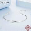 BAMOER 925 Sterling Silver Simple Zircon Bangle Shiny Star Bracelet for Women Valentine's Day Gift Platinum Plated Fine Jewelry