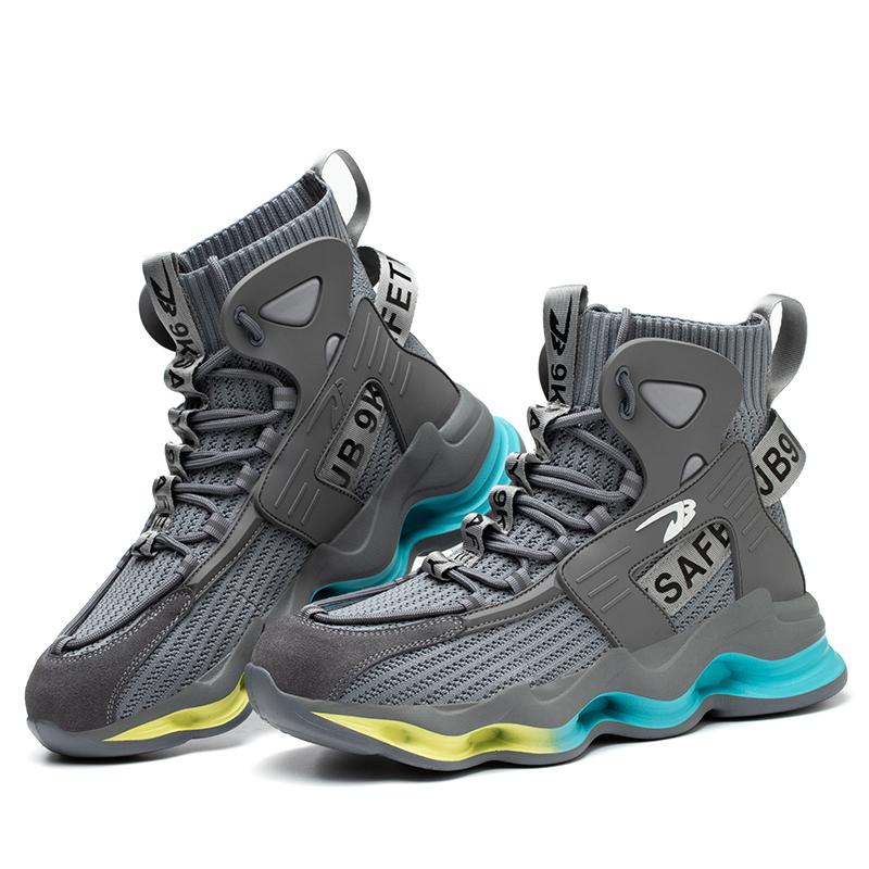 

Захисне робоче взуття з високим верхом, європейський стандарт, сталеве носок, проти розбиття, проти пірсингу, чоловіче спортивне взуття, захисні черевики 48 сірий