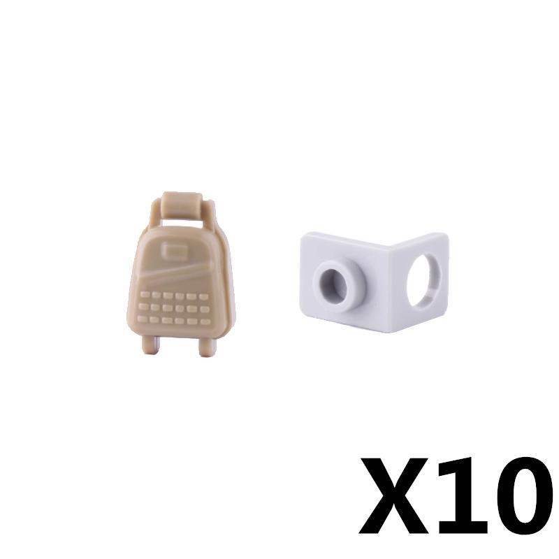 Military Building Blocks Accessories Military Backpack Color Printed Coat Camouflage Body Armor Gift Boy Toy Mini Bricks