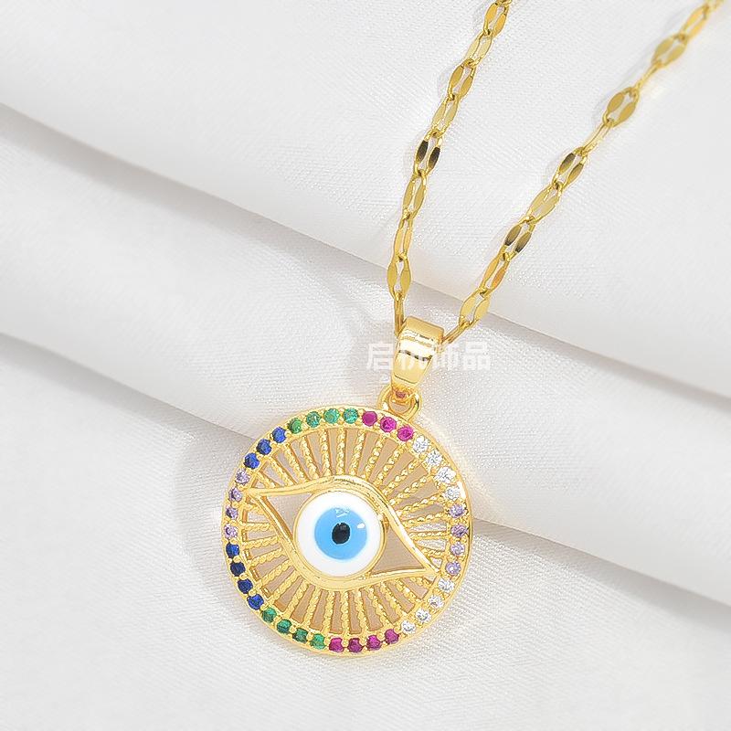 Devil'S Eye Necklace Women'S Premium Personality Versatile Clavicle Chain Same Accessories