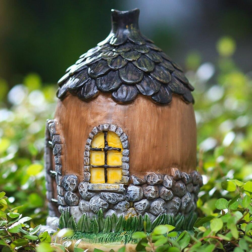 Garden Ornament Bonsai Decorations Resin Mushroom Flower Pine Cone House