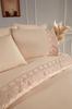 Fidan Duvet Cover Set 6pcs, Duvet Cover 200x220, Bedsheet 240x260 Cotton Fabric, Full Size, Double Size Cappucino