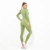 European and American seamless yoga suit women's crescent moon tight elastic long-sleeved running fitness suit women