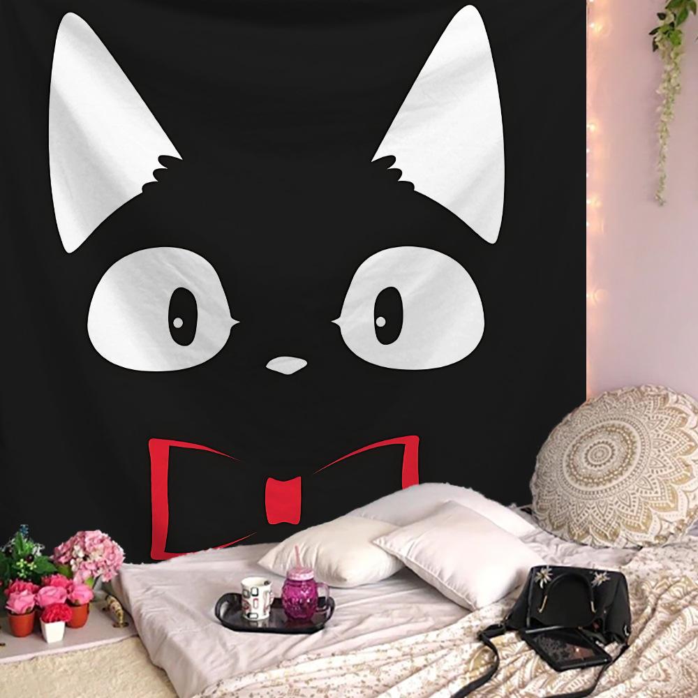

Creative funny cat wall tapestry for bedroom dormitory bedside background fabric wall fabric wallpaper mural tapestry 74x94cm(29x37in)