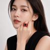 Geometric Finger Ring Resin Square Ring New Rhinestones Ring  Jewelry Accessories