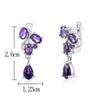Modny, lekki, luksusowy srebrny zestaw kolczyków zwisających dla kobiet Naturalny ametyst Luty Birthstone Moda Biżuteria Festiwal Prezent