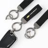 Carbon fiber Leather Car Keyring Exquisite Anti-lost Car Keychain For Chevrolet Colorado Cruze Spark Captiva Malibu Trax