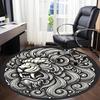 1pc Lion Mandala Office Round Area Rug, Indoor Mat Suitable For Office, Under Office Chairs Bedroom Living Room Home Decor, Room Deco