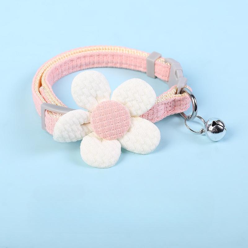 Cartoon Pet Supplies Safety Pet Collar Small Dog Cat Bow Bell Lovely Flowers Bell Dog Necklace Neck Decoration