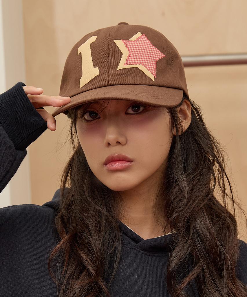 WAIKEI Yk Check Applique Ball Cap Brown