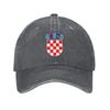 Custom Punk Cotton Coat Of Arms Of Croatia Baseball Cap for Unisex Women Breathable Dad Hat PerforUnisexce