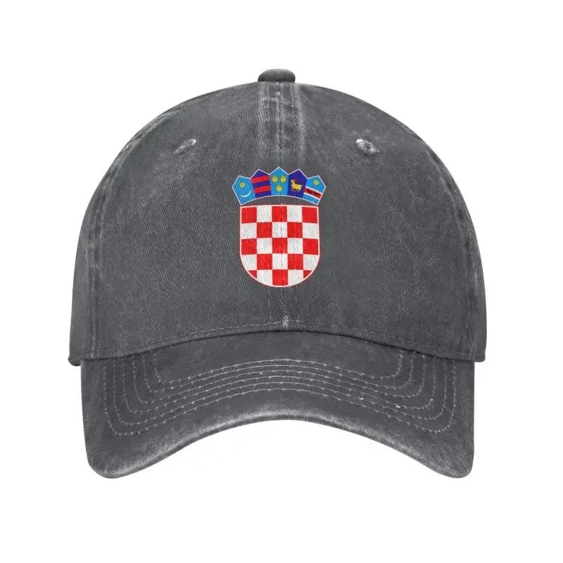Custom Punk Cotton Coat Of Arms Of Croatia Baseball Cap for Unisex Women Breathable Dad Hat PerforUnisexce