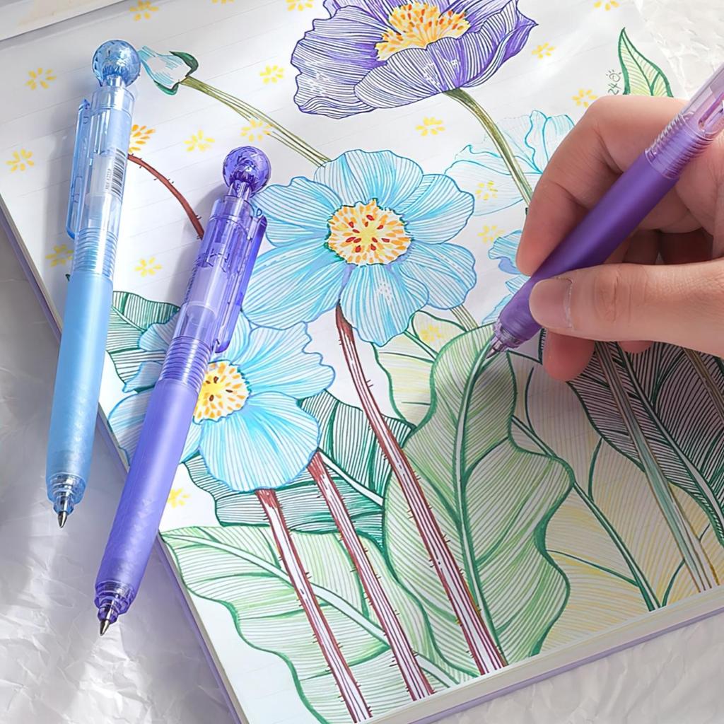6pcs Diamond Series Gel Pens Set 0.5mm Ballpoint Retro Color Ink for Writing Drawing Handbook