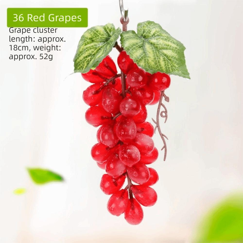 Realistic Artificial Grapes Bunches Decorative Simulation Artificial Faux Fruits Green Grass Fake Grape Bundles