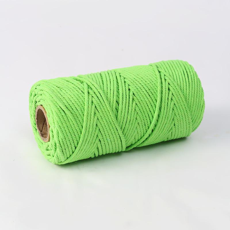 4mm Multi-Strand Macaron Colored Cotton Rope for DIY Tapestry & Decorative Weaving.