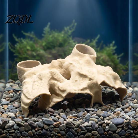 Betta Fish Cave Aquarium Hideout Cave, Under Gravel Tunnel Natural Look, Shrimp Hiding Spot Tank for Betta, Guppy, Shrimp, Small Cichlid Freshwater