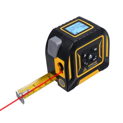 Misuratore Laser 2-in-1 Cambio Unità m/ft/in/ft+in Rilevamento Laser 5M Metro a Nastro Alta Precisione