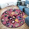 Classic Japanese-style Cartoon Demon Slayer Round Rug, Home Soft Decorative Anti-slip Yoga Mat and Chair Mat, Outdoor Floor Mat Carpet K23