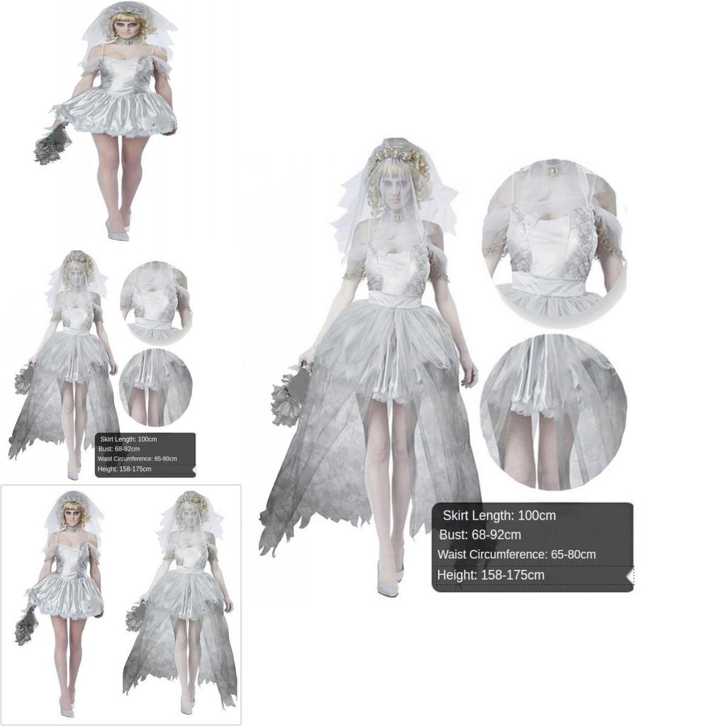 Halloween Ghost Bride Dress Costume For Women Role Play Party Cosplay