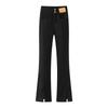 Women's Retro High-Waist Stretch Flared Jeans with Side Slits