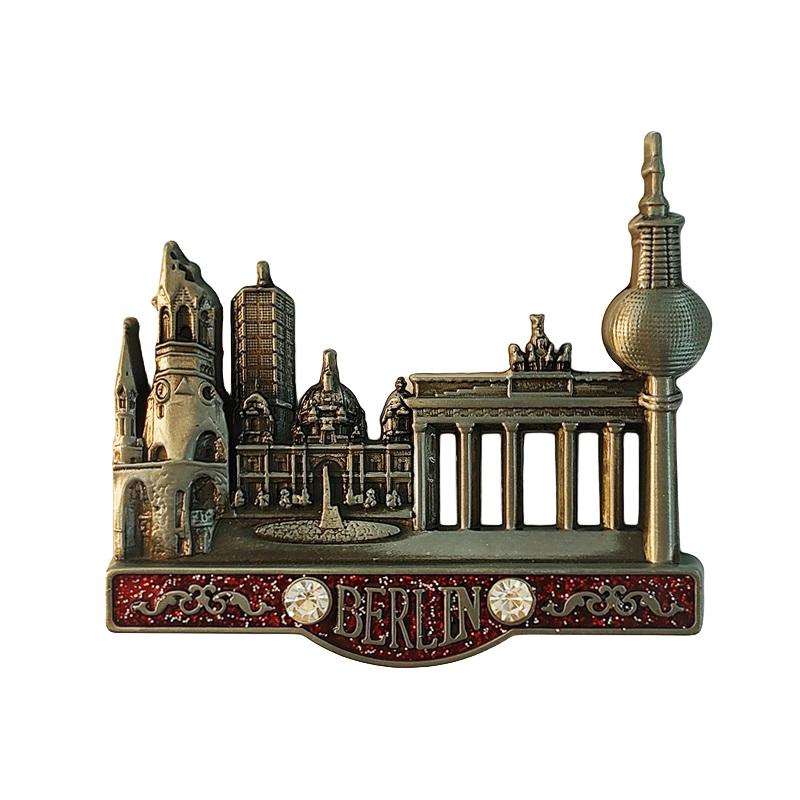 Tyskland Berlin Brandenburger Tor 3D Stereoskopisk Turisme Suvenirer Metalldekorasjon hjem Kjøleskapsmagneter