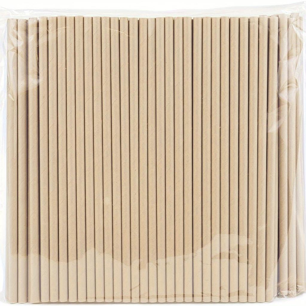 100pcs Disposable Paper Straws, Cowhide Color,Thickened,Flat Mouth,Very Suitable for Various Occasions,Such as Parties, Weddings
