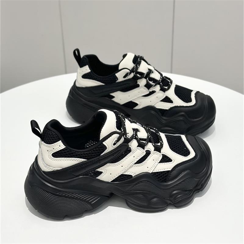 Versatile platform mesh breathable dad shoes girl 2025 spring and autumn niche design casual outdoor mountaineering sports shoes