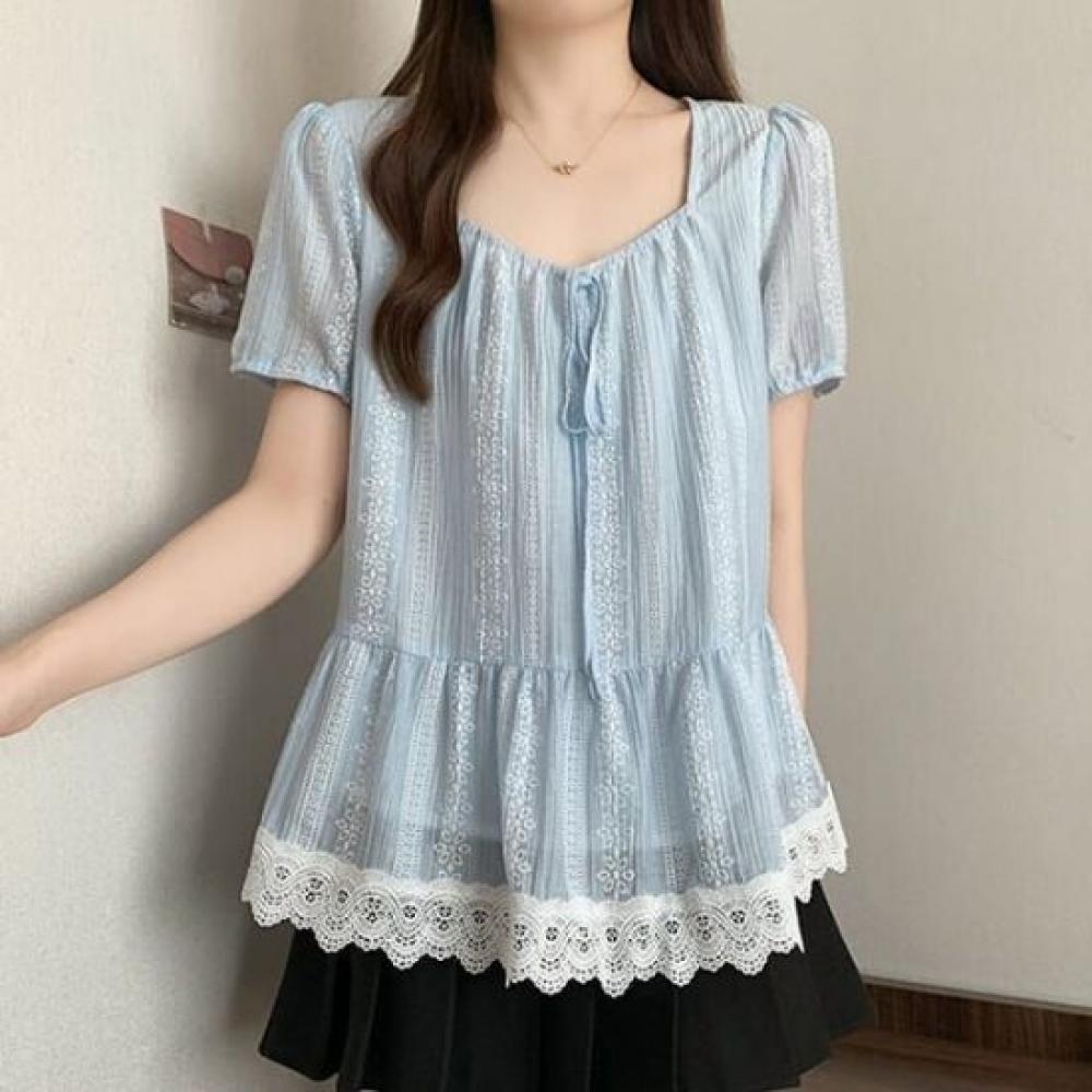 Navava Romantic Lace Ribbon Blouse Nb2818
