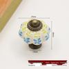 Hand-Painted Pastoral Blue and White Ceramic Pumpkin Drawer Pull
