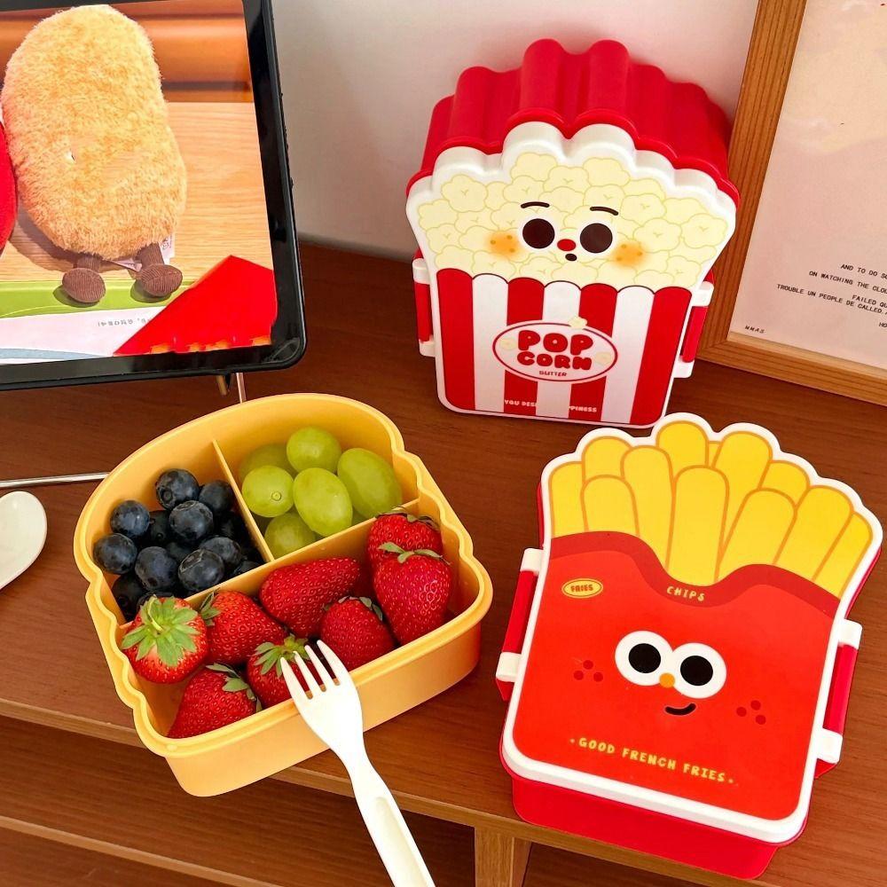 

Microwaveable Hamburger Lunch Box Separated Food Storage Container Student Lunch Boxes Worker Popcorn